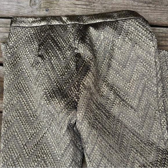 Trina Turk Gold Metallic Straight Leg Pants Weave Size 4 - Picture 12 of 12